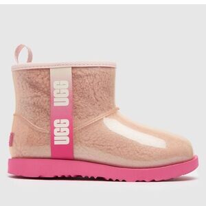 UGG Kids Classic Clear Mini Il boots Waterproof Snow Shoes Pink Combo Size 4